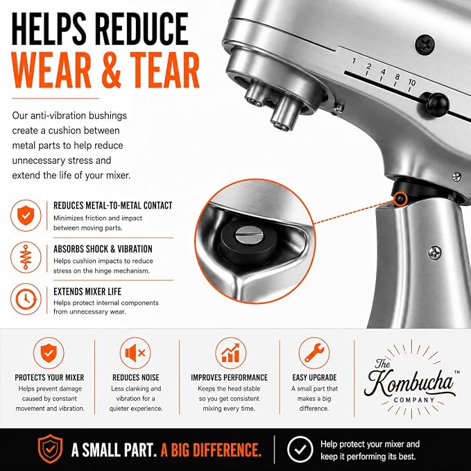 Rubber Stabilizer Washers for KitchenAid Tilt-Head Mixers – Prevent Jumping & Bouncing While Mixing – Replacement Parts (2 Pack)– The Kombucha Company