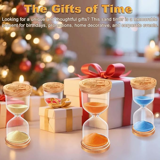 CNCJ 15 Minute Wooden Sand Timer, Hourglass Orange Small Sand Clock Reloj De Arena for Desk Decor Kitchen Classroom Office Study Home Decoration
