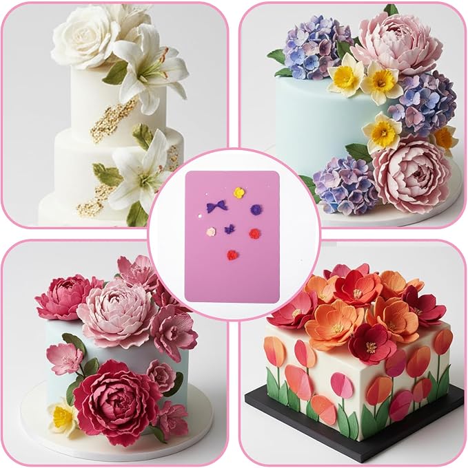 Polymer Clay Mat with 5 Holes, Fondant Paste Cake Foam Pad Mat Rectangular Flower Drying Mats Clay Modelling Tools Crafts Mats for Sugarcraft Cakes Decoration Painting