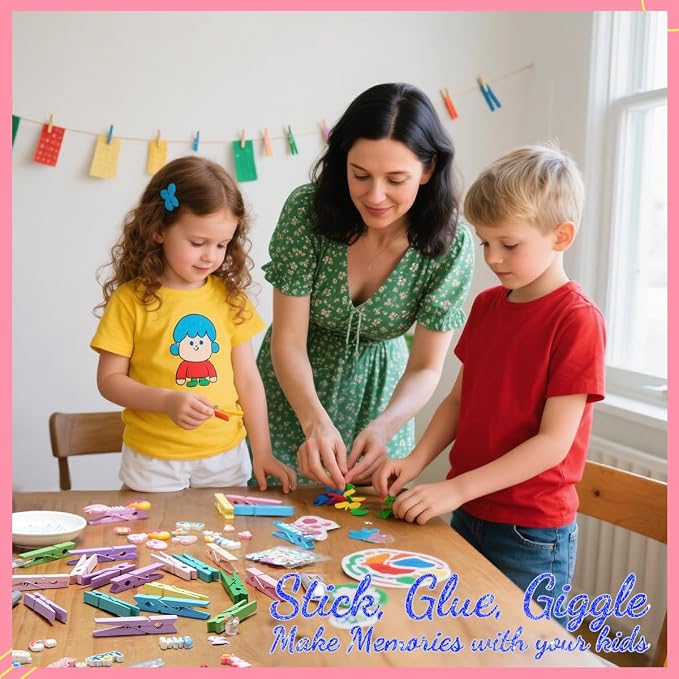 Cheer Pins for Cheerleaders, 80 Pcs Team Spirit Clips Clothes Pins Wooden | 250+ Pcs Mini Resin Charms, Bows, Beads, Stickers, Fade-resistant, Ideal for Craft Making, Backpack Deco, Gift Giving