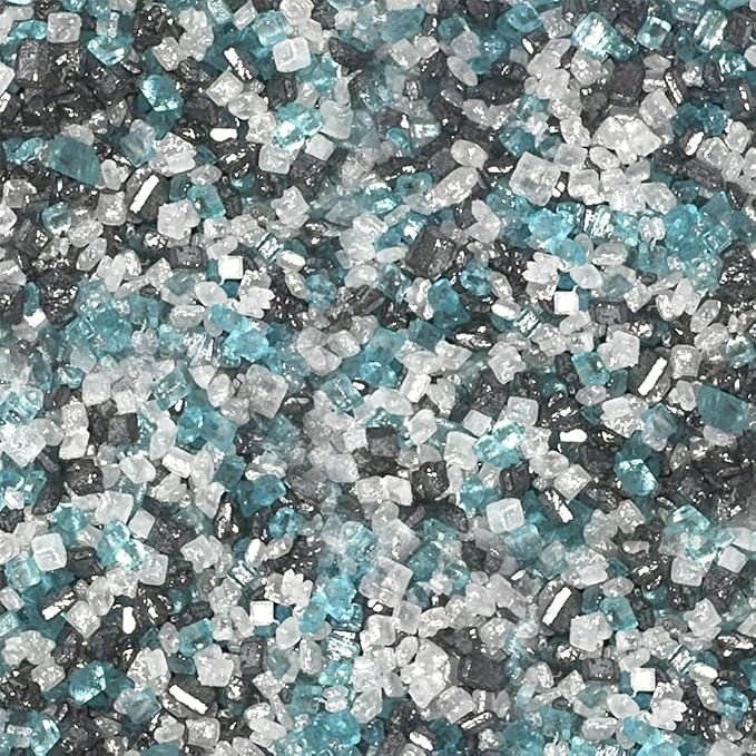 Brew Glitter Colorful Rimming Sugar Series - Blizzard (Blue, Silver & White) Cocktail Garnish for Mixed Drinks & Refreshments (4oz, 1x Bar Tin)
