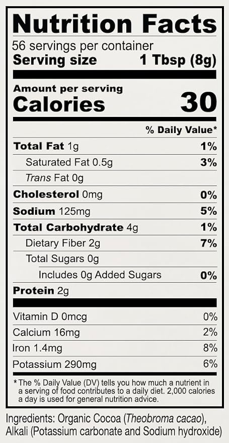 Anthony's Organic Black Cocoa Powder, 1 lb, Unsweetened, Dutch Processed, Gluten Free, Non GMO