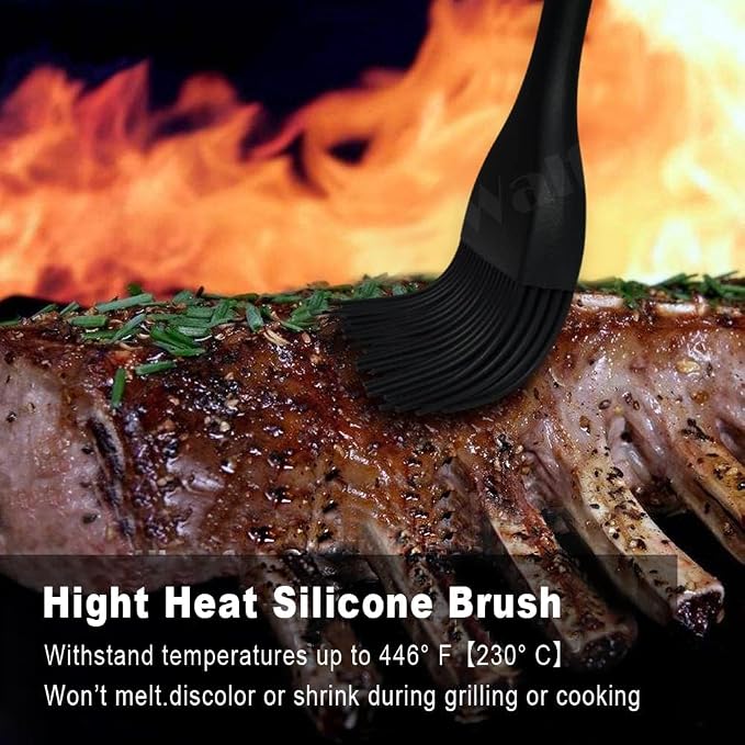 Walfos 3 Size Basting Brush, 600°F High Heat Resistant Silicone Pastry Brushes for BBQ, Baking, Kitchen Cooking, Desserts- BPA Free&Dishwasher Safe