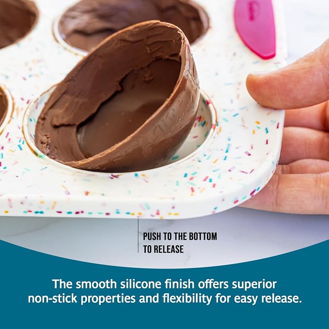 Trudeau Structure White Confetti Reinforced Silicone 12 Cup Dome Cake Pan/Mold (05118652)