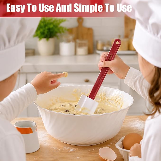 6 Pcs Rubber Spatulas Silicone Heat Resistant, 10 Inch 14 Inch Commercial High Temp Silicone Spatula Set with Long Handle, Nonstick Rubber Scrapers for Kitchen Use Cooking Mixing Frying Baking Utensil