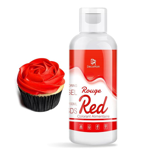 Gel Food Coloring - Vibrant Gel Food Coloring for Baking, Cake Decorating, Easter Egg - Concentrated Flavorless Edible Food Color Dye for Icing, Fondant, Drinks, Cookie, DIY Crafts - 4.5 oz (Red)
