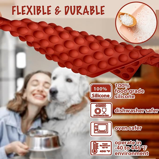 HKNMTT Mini Semi Sphere Shape Molds Silicone, 2x148 Cavities Round Baking Moulds for Dog Treats Snack Candy Chocolate Chip Cookie Wax Yogurt Melts, Oven Safe Small Half Ball Pellet Sheets