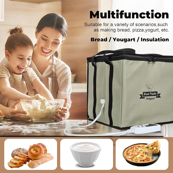 Bread Dough Proofing Box, Temperature Timer Control Bread Dough Proofer Kit Foldable Visible Sourdough Starter Warmer Home for Pizza Yogurt (30cm/11.8inch)