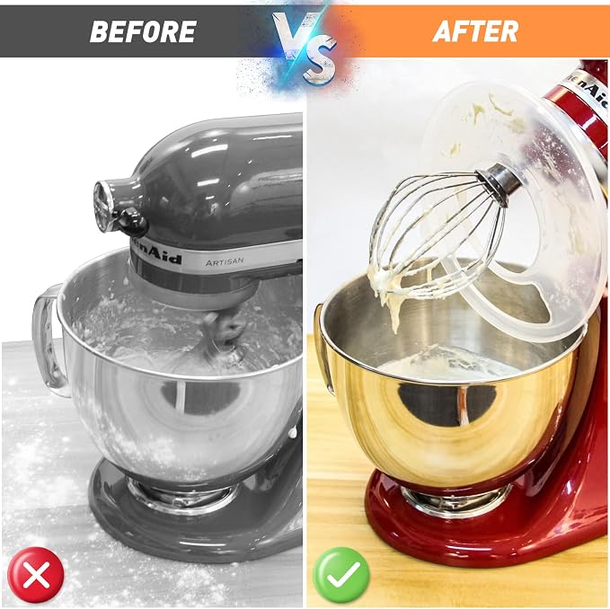 Bowl Cover Compatible with KitchenAid 4.5-5 Qt Tilt-Head Stand Mixer Bowl Covers with Extra Pouring Window, Dishwasher Safe Lid to Prevent Spilling (Pack of 1)