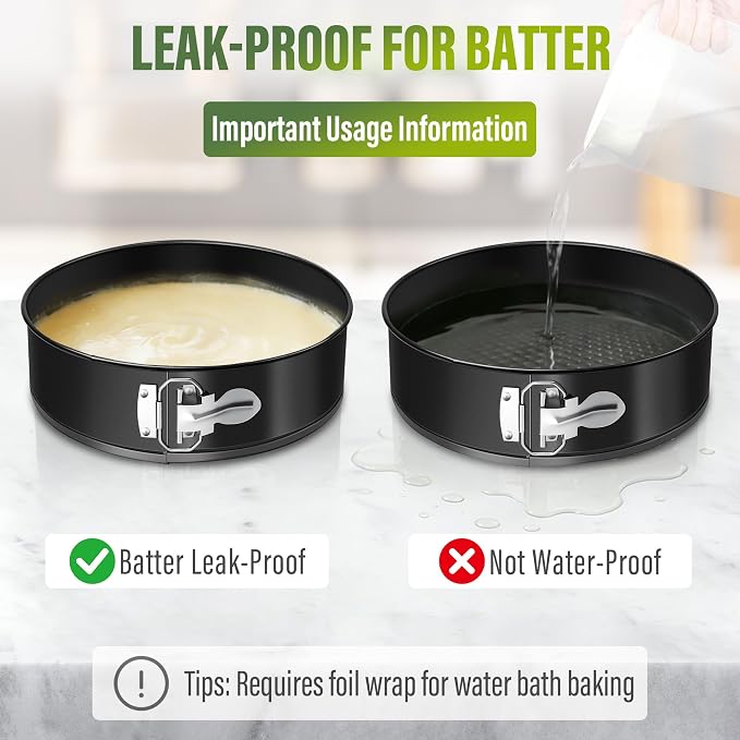 Vakoo 10 Inch Springform Pan - Nonstick, Leakproof Cheesecake Pan for Baking, Easy Release, No Parchment Paper Needed