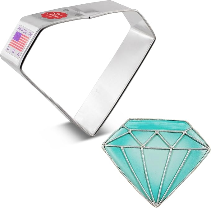Ann Clark Diamond Gemstone Cookie Cutter, 3.5" Made in USA