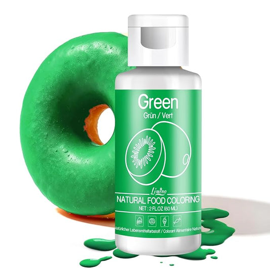 Natural Food Coloring - 2 fl.oz Plant-Based Liquid Food Coloring, Artificial Dye Free, All Nature Food Dye for Baking, Cake Decorating and Fondant, Organic Food Color for Icing, Frosting (Green)