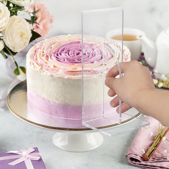 PRETYZOOM Acrylic Cake Smoother Scraper - 8.6 Inch Pastry Scraper Fondant Smoother Baking Accessory Butter Frosting Tools