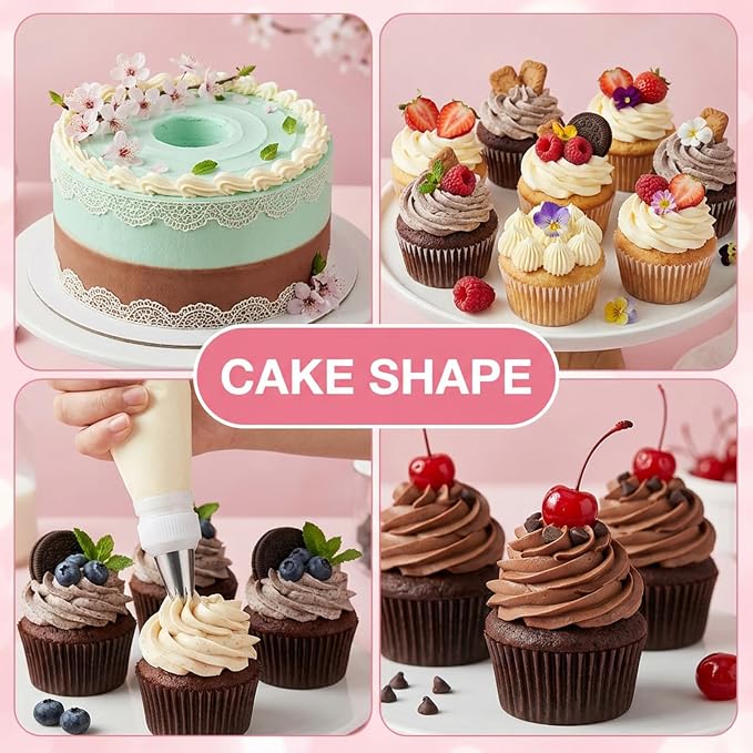 9 PCS Frosting Piping Kit, Reusable Piping Bags and Tips Set, Reusable Pastry Bags with 6pcs Large Stainless Icing Tips, Bag Couplers, Cleaning Brush, Professional Baking Kit for Cakes, Cookies