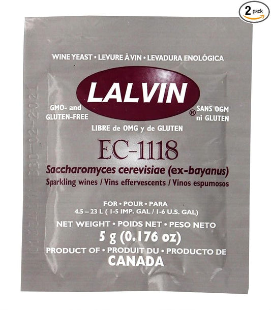 Lalvin - Part Number EC-1118B EC-1118 Yeast by Lallemand Inc Set of 2