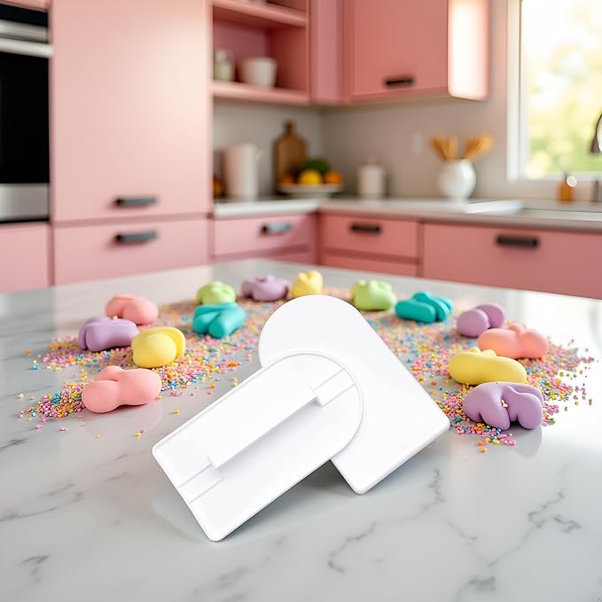 2 Pcs White Plastic Fondant Icing Smoother Polisher Icing Scraper Paddle Tool for Cake Decoration Sculpting and Modeling Tools for Cake Decoration, Scraper Paddle Tool for Cake Decoration