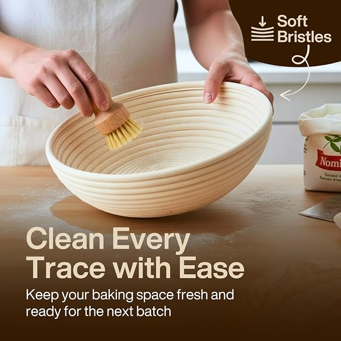 Sourdough Starter Kit | 9" Round & 10" Oval Banneton Bread Proofing Baskets | Sourdough Bread Baking Supplies with Silicone Sling Dough Whisk, Scrapers Lame, Detailed Guide & Recipes & more