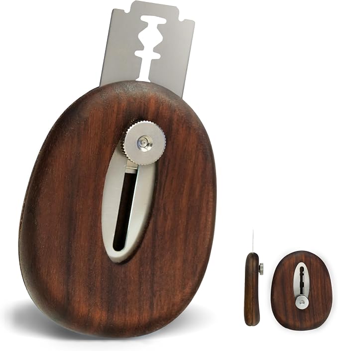 JACYAO'S Extractable & Magnetic Bread Lame, Safe Telescopic Sourdough Scoring Tool Crafted From Black Walnut Wood and 304 Stainless Steel, Bread Scoring Tool with 11 Razor Blades & Friendly Guide
