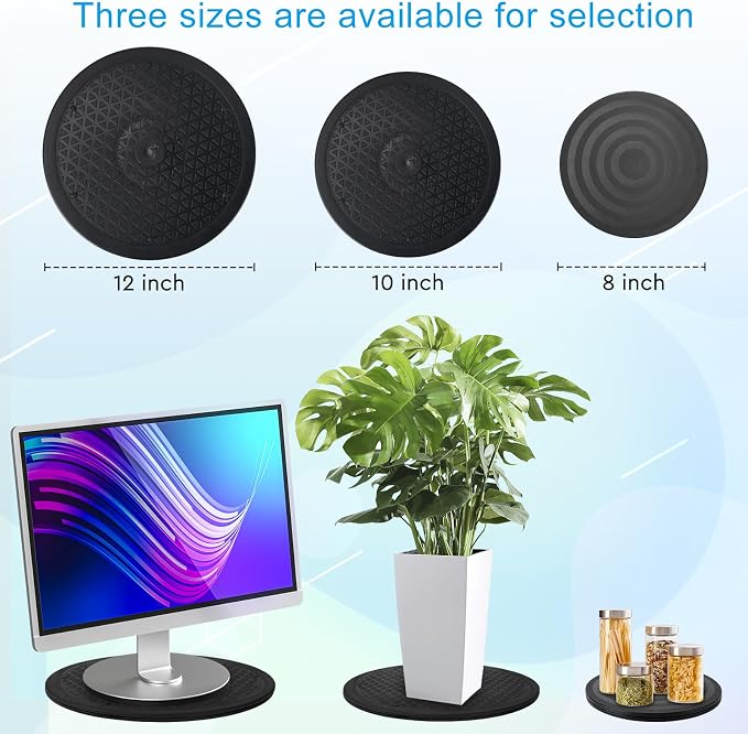2 Pcs (10 Inch) Lazy Susan Turntable Organizer, Eichzer Premium Heavy Duty Rotating Swivel Stand with Steel Ball Bearings for Model/Rotating Plants/Crafts Stand/TV/Monitor/Laptop (360˚ Rotation)