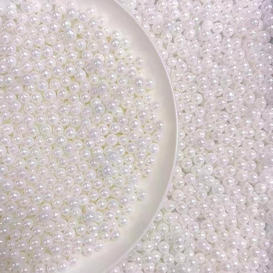 PhilaeEC White Pearls 4mm Size Sprinkles for Cake Decoration Edible Candy Baking Cookie Cupcake Toppers Wedding Party Valentines Halloween Christmas Supplies 3.88oz