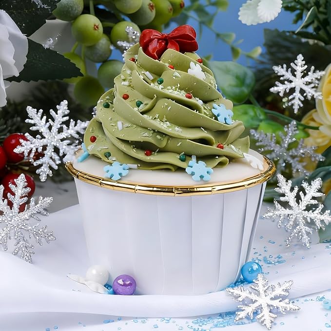 Winter Frozen Snowflake Sprinkles for Cake Decorating 5 oz, Christmas & Holiday Blue and White Sprinkles Edible Jimmies Nonpareils and Sanding Sugar for Cookies, Baking, Cakes, Cupcakes Desserts Decorating