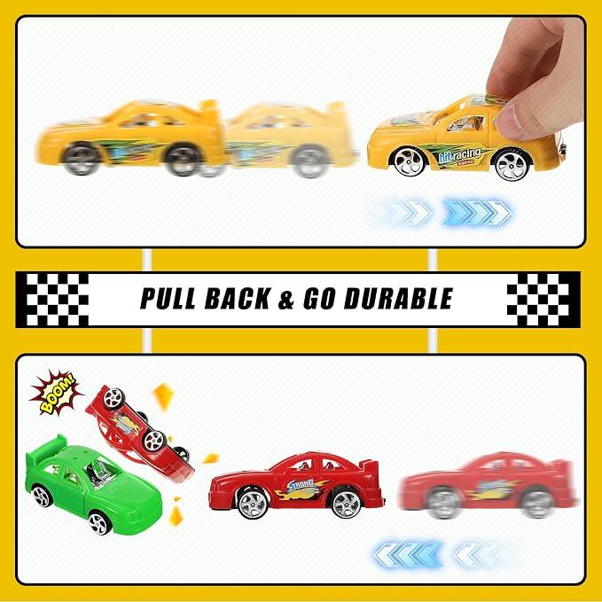 Yulejo 38 Pcs Racing Car Cake Topper with Race Cars Birthday Decorations Wheel Checkered Racing Flag Cupcake Topper Black Cake Race Cars Birthday Party Supplies Car Party Favor for Kid