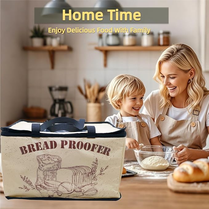 Dough Proofing Box, Bread Making Tools, with NTC Sensor Temperature and Timer Controller,Auto Shutdown Timer, Foldable Zippered Bread Proofing basket, Yogurt and Rice Wine Fermentation Box.