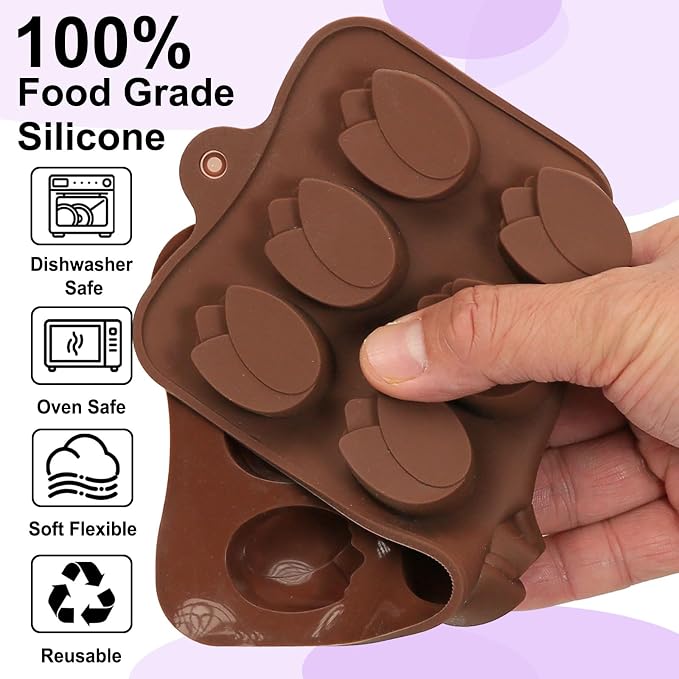 Mini Flower Chocolate Molds, 2 Pcs Silicone Molds with Tulip Shapes for Making Chocolate/Candy/Gummy/Jelly, Food Grade Candy Mold with 12 Cavities Mini Tulips for Fruit Snacks