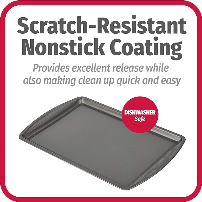 GoodCook Everyday Baking Sheet with Carbon Steel Construction & Scratch-Resistant Metal-Utensil Safe Nonstick , 9 x 13-Inch