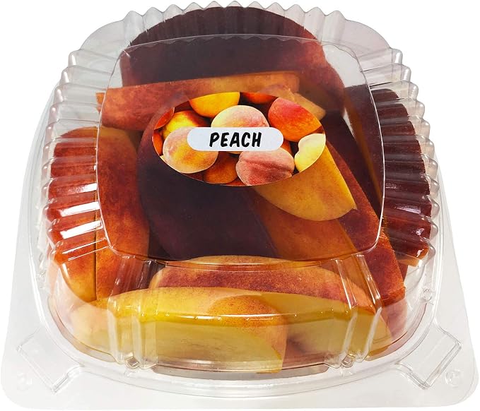 Peach Grocery Store Food Labels 1.25 x 2 Inch Oval Shape 500 Total Adhesive Stickers
