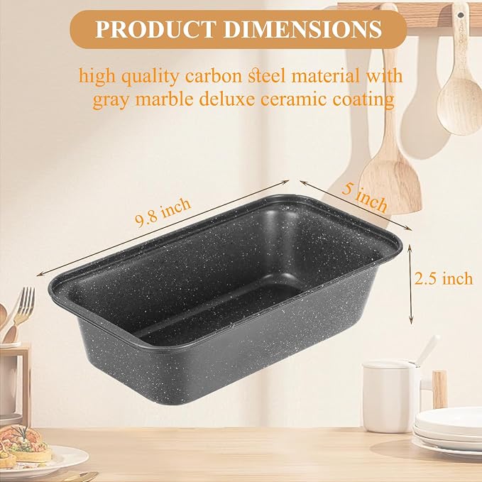 Walooza 8x4 Loaf Pan - Carbon Steel Bread Baking Pans for Homemade Bread Banana Bread, Sourdough, Pound Cake | Nonstick, Oven Safe, Easy Release