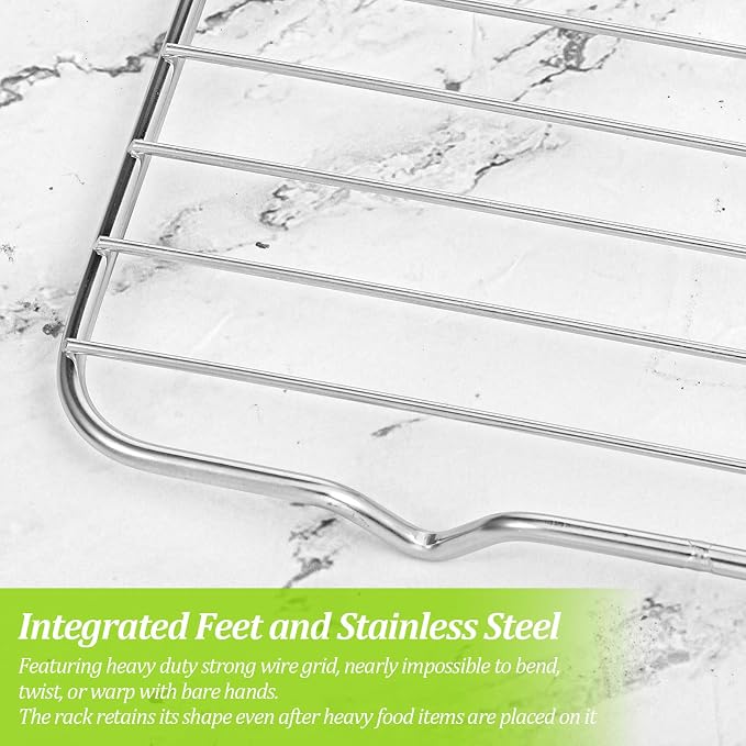 Wire Rack for Cooking, Stainless Steel Wire Rack 5.3 x 8.46 Inch Heavy Duty Wire Grate Oven Grilling Racks Rectangle Baking Cooling Steaming Easy to Clean