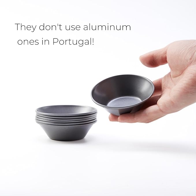 Pastel de Nata Tins Carbon Steel – 8 Pack Egg Tart Molds for Baking, Nonstick Mini Pie and Custard Tart Pans, Reusable Portuguese Custard Tart Shell Trays, Oven & Air Fryer Safe