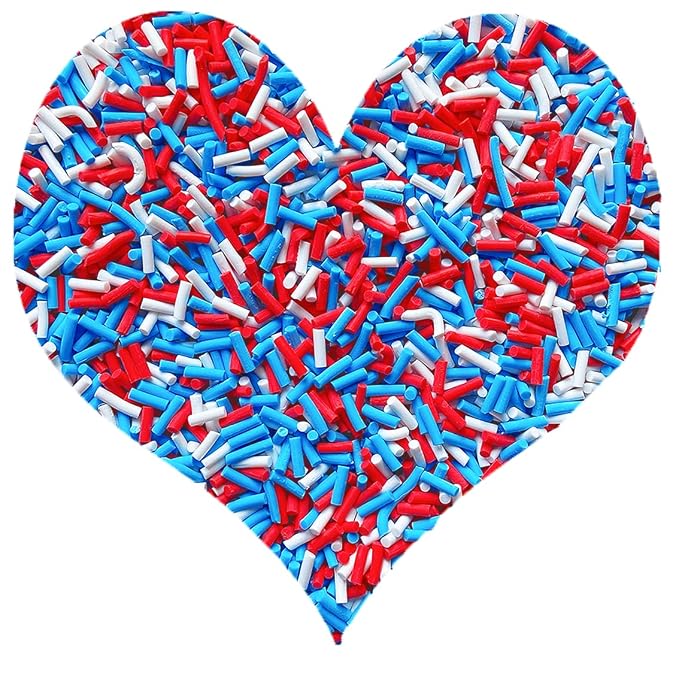 EHOPE 50g Fake Sprinkles Resin Sprinkles Fake Candy Sprinkles Clay Sprinkles Polymer Sprinkles Polymer Clay Slices for Nail Art DIY Crafts Cake Phone Case(USA Flag Colors Sugar granules-18A)
