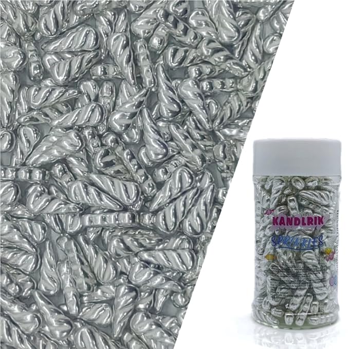 Silver Unicorn Horn Sprinkles Edible Unicorn Horn Cake Decorating Cake Decorations Cupcake Toppers Cookie Decorating Perfect for Cakes, Cupcakes, Desserts Toppings 3OZ