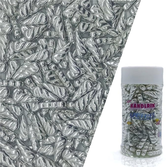 Silver Unicorn Horn Sprinkles Edible Unicorn Horn Cake Decorating Cake Decorations Cupcake Toppers Cookie Decorating Perfect for Cakes, Cupcakes, Desserts Toppings 3OZ