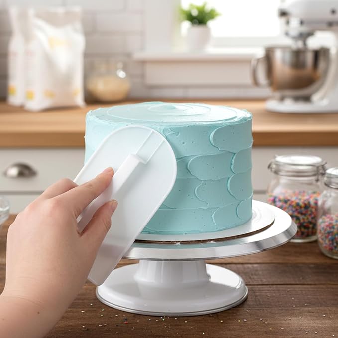 2Pcs Fondant Smoothing, 14.5 x 8 cm/5.7" x 3.1" Fondant Tools Plastic Cake Decorating Smoother & Polisher Cake Decorating Tools Cake Leveler for Smoothing Icing Decoration Sugar Craft (White)