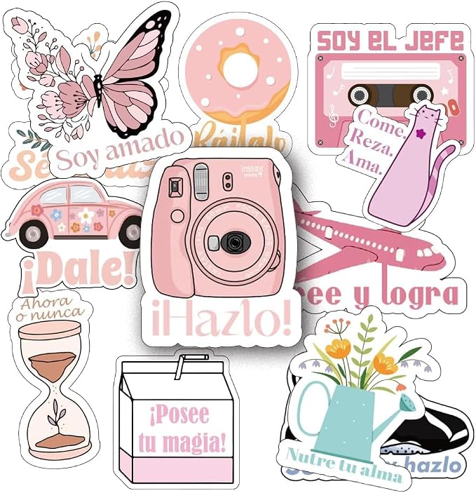 Spanish Motivational Stickers | Spanish Boho Quotes for Scrapbook,Water Bottles,Laptop,Planners & Journals | Positive Gifts for Teen,Adult,Teacher