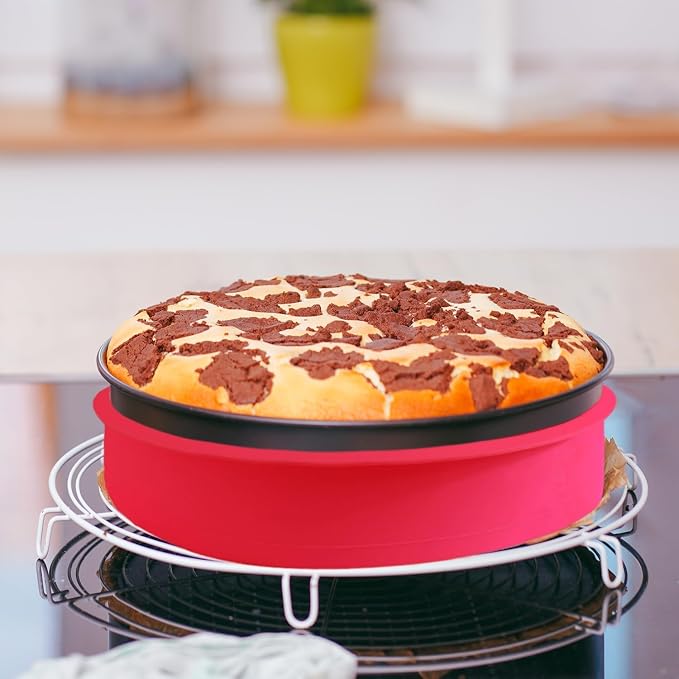 Springform Pan Protector for 8 inch, 8.5 inch Round Springform Pan Silicone Cheesecake Water Bath Sleeve Waterproof Cheesecake Baking Accessories
