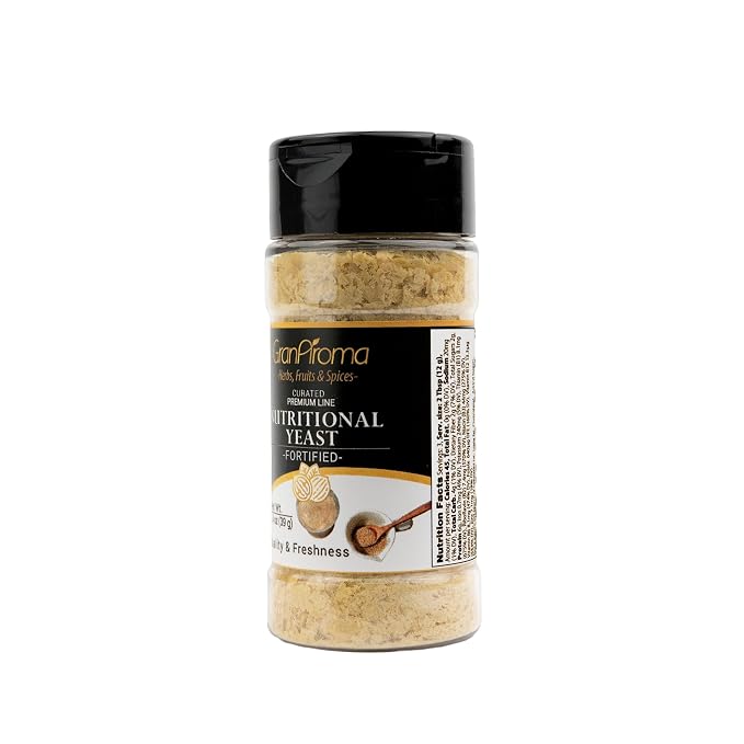 GranAroma Nutritional Yeast, Perfect for Popcorn, Pasta, Salads & Vegan Cheese (1.4 Ounce)