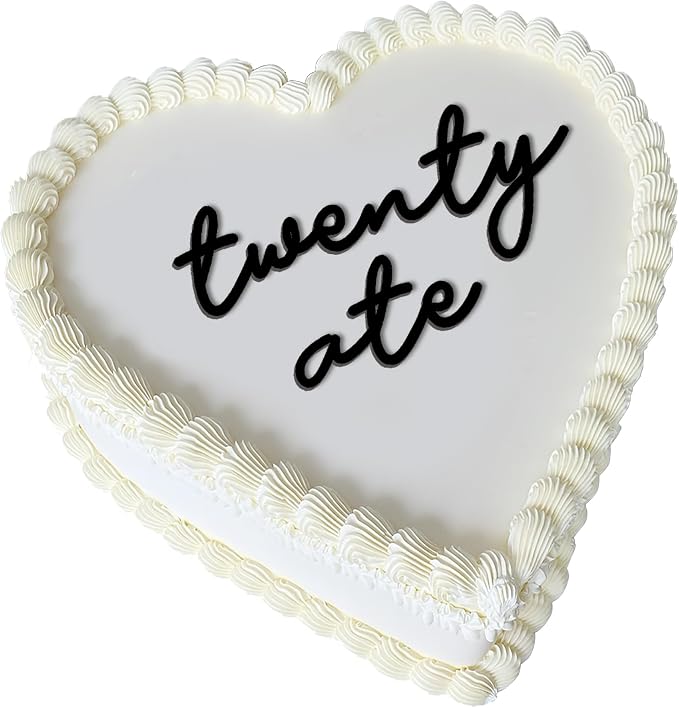 Twenty Ate Cake Topper – Acrylic 28th Birthday Cake Decoration, Funny Twenty Eight Cake Sign, Reusable Cake Topper for Men & Women Party Supplies (twenty ate black)