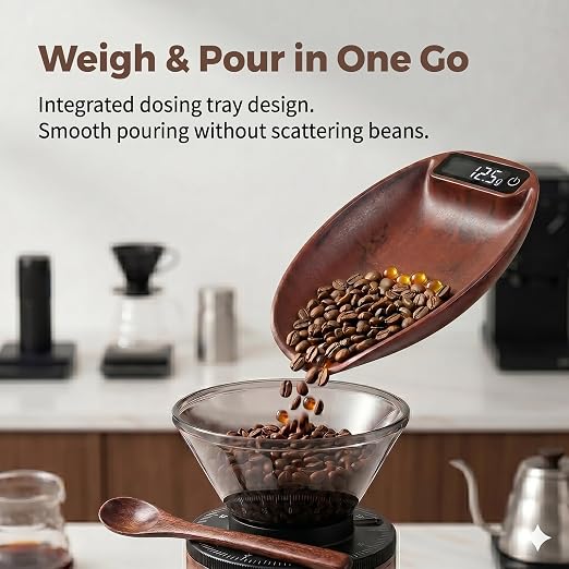 Portable Coffee Scale Mini Electronic Gram Scale Rechargeable Digital Scale for Home Office Coffee Making & Kitchen Use (Coffee)