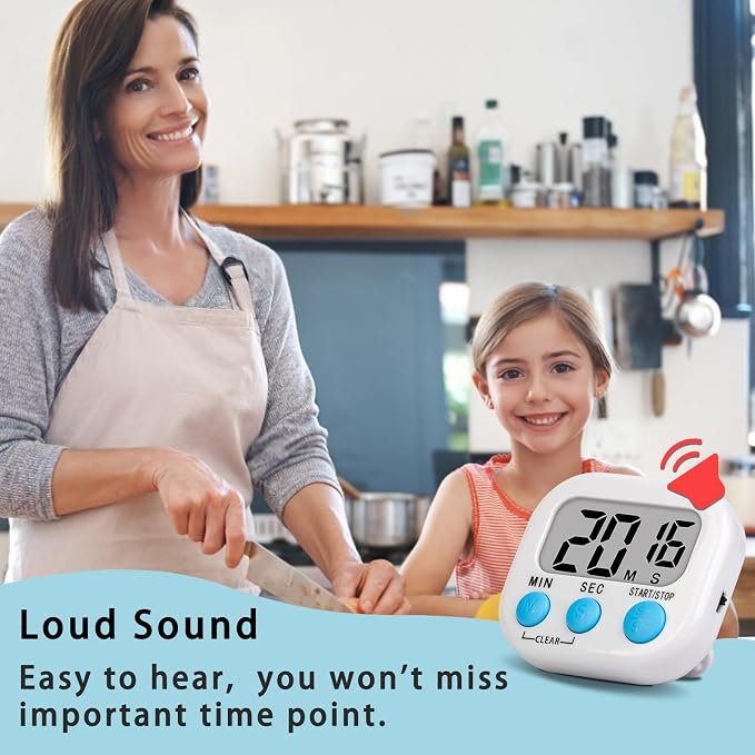 Lasubst Digital Classroom Timers for Teachers Kids School Supplies Bulk with Magnetic Back 12 Pack, Pink Purple Blue Green