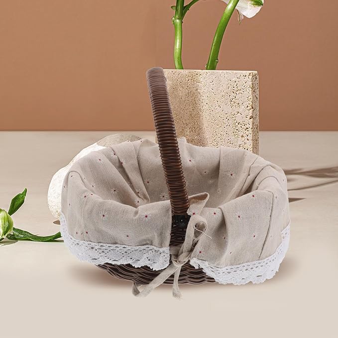 KICHOUSE 3pcs Basket Cloth Liner: Rattan Basket Cloth Liner Replacement - Wicker Storage Bin Fabric Insert For Organizing Kitchen Bread Fruit