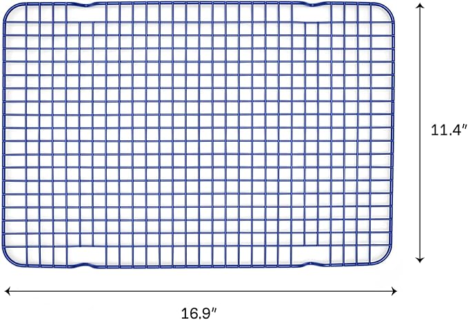 Great Jones Big Chill Wire Cooling Rack (Blueberry) – 16.9" × 11.4" Heavy-Weight Aluminized Steel,Nonstick Baking Rack – Oven Safe 450 °F, Bacon & Cookie Cooling Rack – Fits Half Sheet Pans