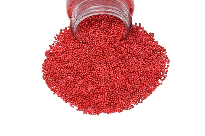 Mystic Sprinkles Solid Color Nonpareils 3.8oz Bottle (Shades of Red)