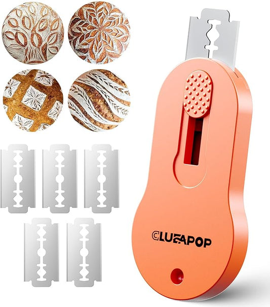 Magnetic Bread Lame Dough Scoring Tool - Sourdough Lame Scoring Tool, Bread Dough Cutter Slashing Razor Tool,Cutting Bread Scoring Tool for Sourdough Bread Baking - Patterns booklet & 5 Blades
