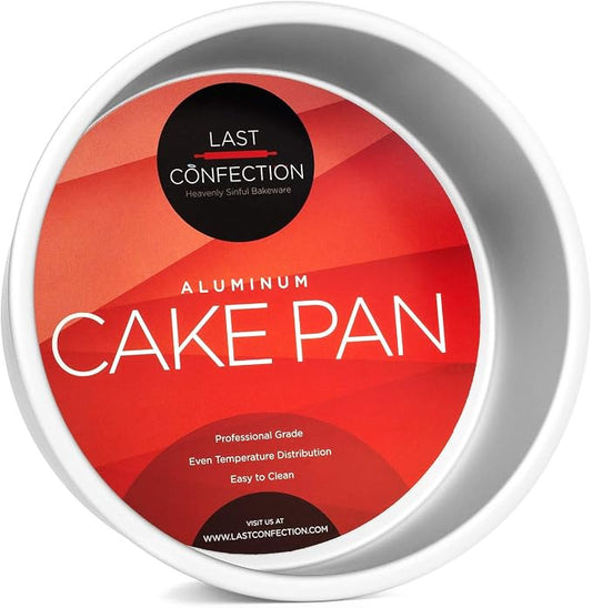 Last Confection 7" x 3" Round Cake Pan, Anodized Aluminum Cake Pan Baking Tin Mold, Professional Bakeware