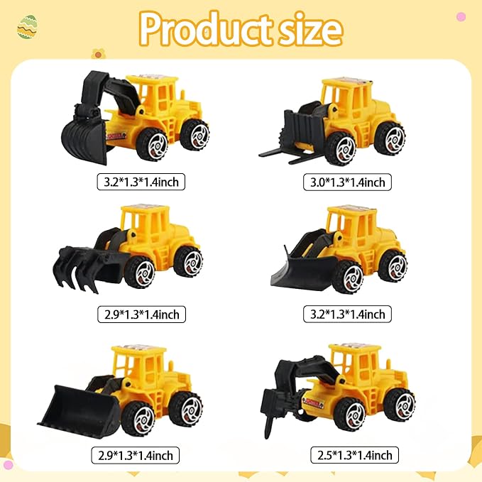 Mini Construction Vehicles Cake Topper 16pcs Truck Excavator Traffic Road Sign Cake Cupcake Topper Construction Truck Vehicles Toy Cake Decoration for Engineering Transportation Theme Party