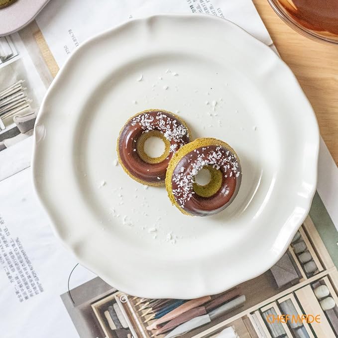 CHEFMADE Donut Pan, Nonstick 20 Cavity Mini Ring Doughnut Pan for Baking Donuts Bagels (Black)